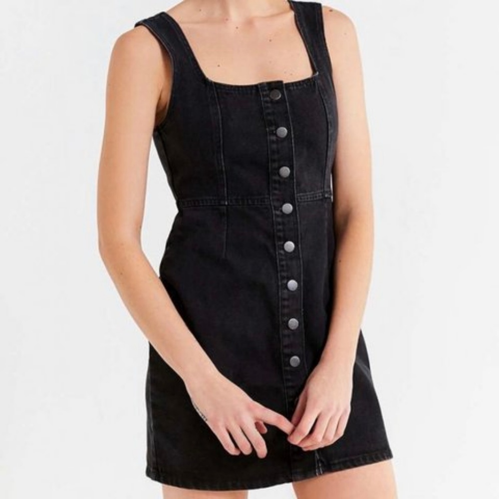 UO Button-Down Denim Mini Dress